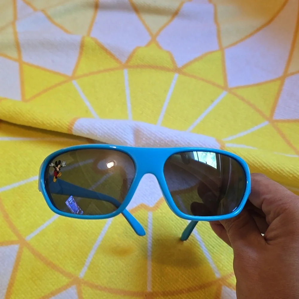 EUC - Disney Mickey Toddler Sunglasses in Blue with Orange tips